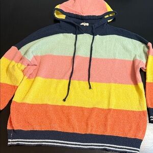 ODDY Colorful Striped Hoodie Sweater